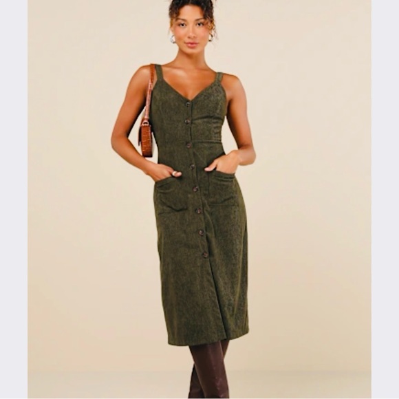 Lulus Dresses & Skirts - Lulu's Olive Green Midi Dress